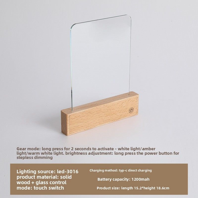 Solid Wood USB Rechargeable Reading Lamp