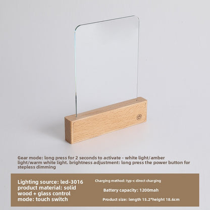 Solid Wood USB Rechargeable Reading Lamp