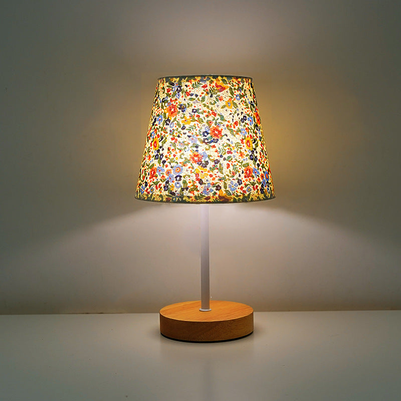 Solid Wood USB Table Lamp with Dimmable LED
