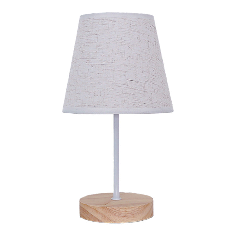 Solid Wood USB Table Lamp with Dimmable LED