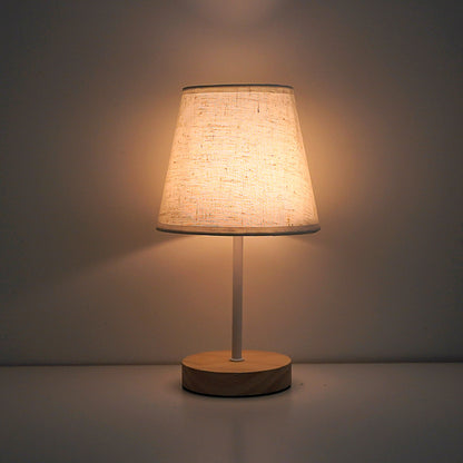 Solid Wood USB Table Lamp with Dimmable LED