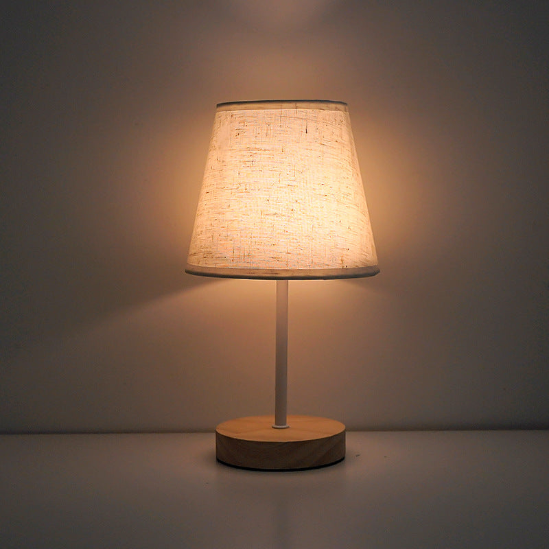 Solid Wood USB Table Lamp with Dimmable LED