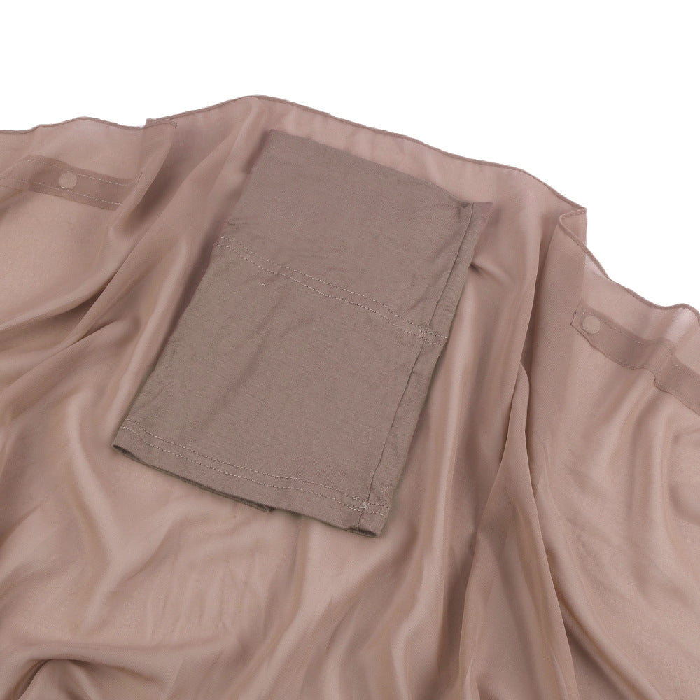 SoPearl Chiffon Scarf with Magnetic Buckle Cap