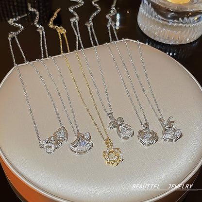 South Korea Hot-selling Accessories Niche Collarbone Chain Super Fairy All-match Pendant Light Luxury Necklace Chain New Style Titanium Steel Necklace Jewelry for Women
