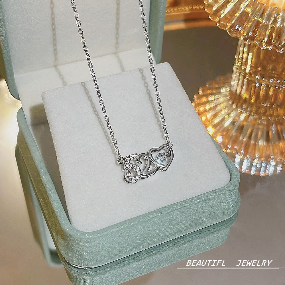 South Korea Hot-selling Accessories Niche Collarbone Chain Super Fairy All-match Pendant Light Luxury Necklace Chain New Style Titanium Steel Necklace Jewelry for Women