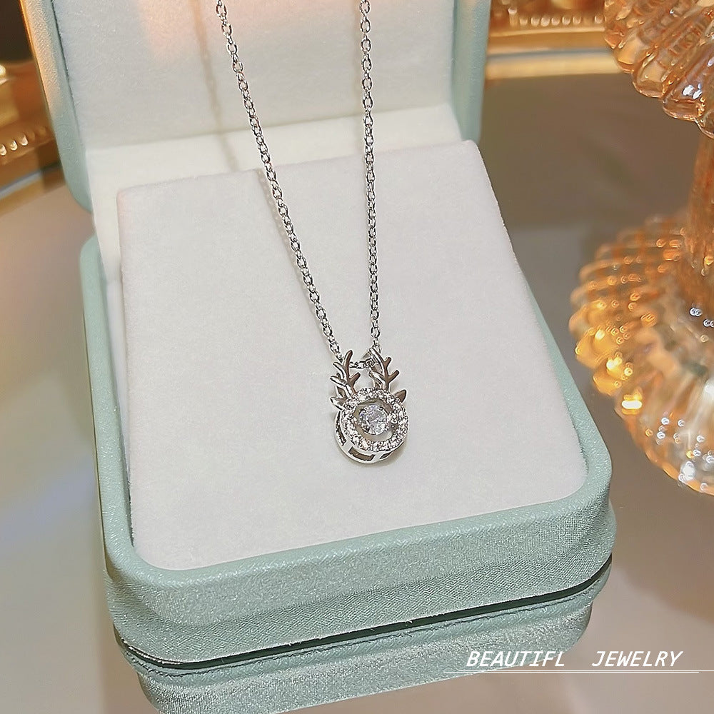 South Korea Hot-selling Accessories Niche Collarbone Chain Super Fairy All-match Pendant Light Luxury Necklace Chain New Style Titanium Steel Necklace Jewelry for Women