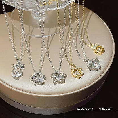 South Korea Hot-selling Accessories Niche Collarbone Chain Super Fairy All-match Pendant Light Luxury Necklace Chain New Style Titanium Steel Necklace Jewelry for Women