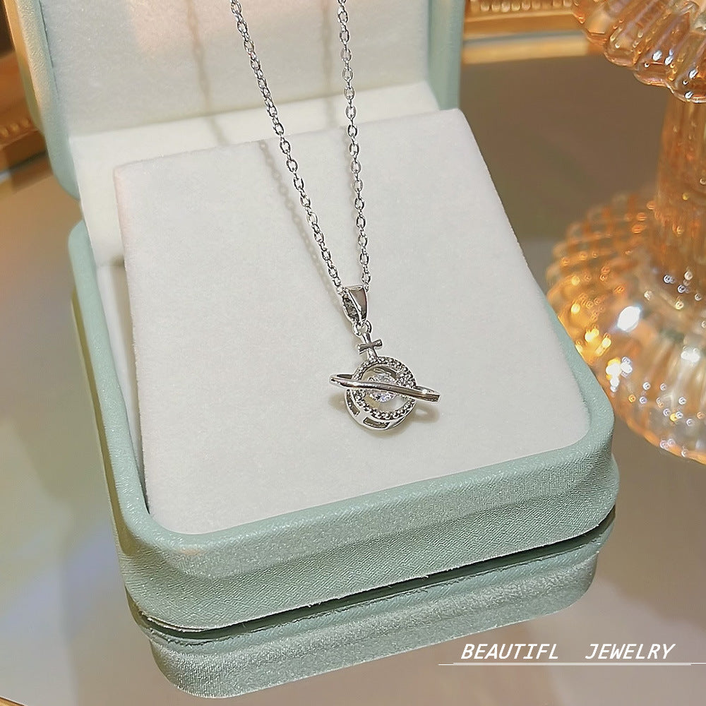 South Korea Hot-selling Accessories Niche Collarbone Chain Super Fairy All-match Pendant Light Luxury Necklace Chain New Style Titanium Steel Necklace Jewelry for Women