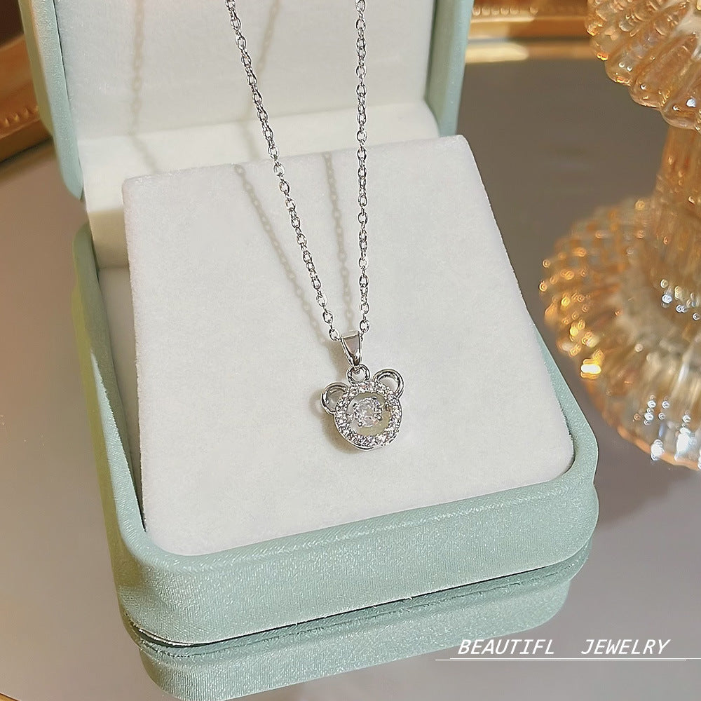 South Korea Hot-selling Accessories Niche Collarbone Chain Super Fairy All-match Pendant Light Luxury Necklace Chain New Style Titanium Steel Necklace Jewelry for Women