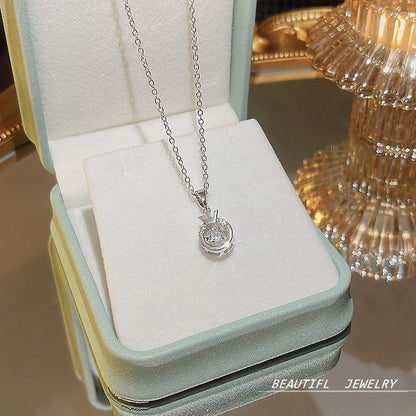 South Korea Hot-selling Accessories Niche Collarbone Chain Super Fairy All-match Pendant Light Luxury Necklace Chain New Style Titanium Steel Necklace Jewelry for Women