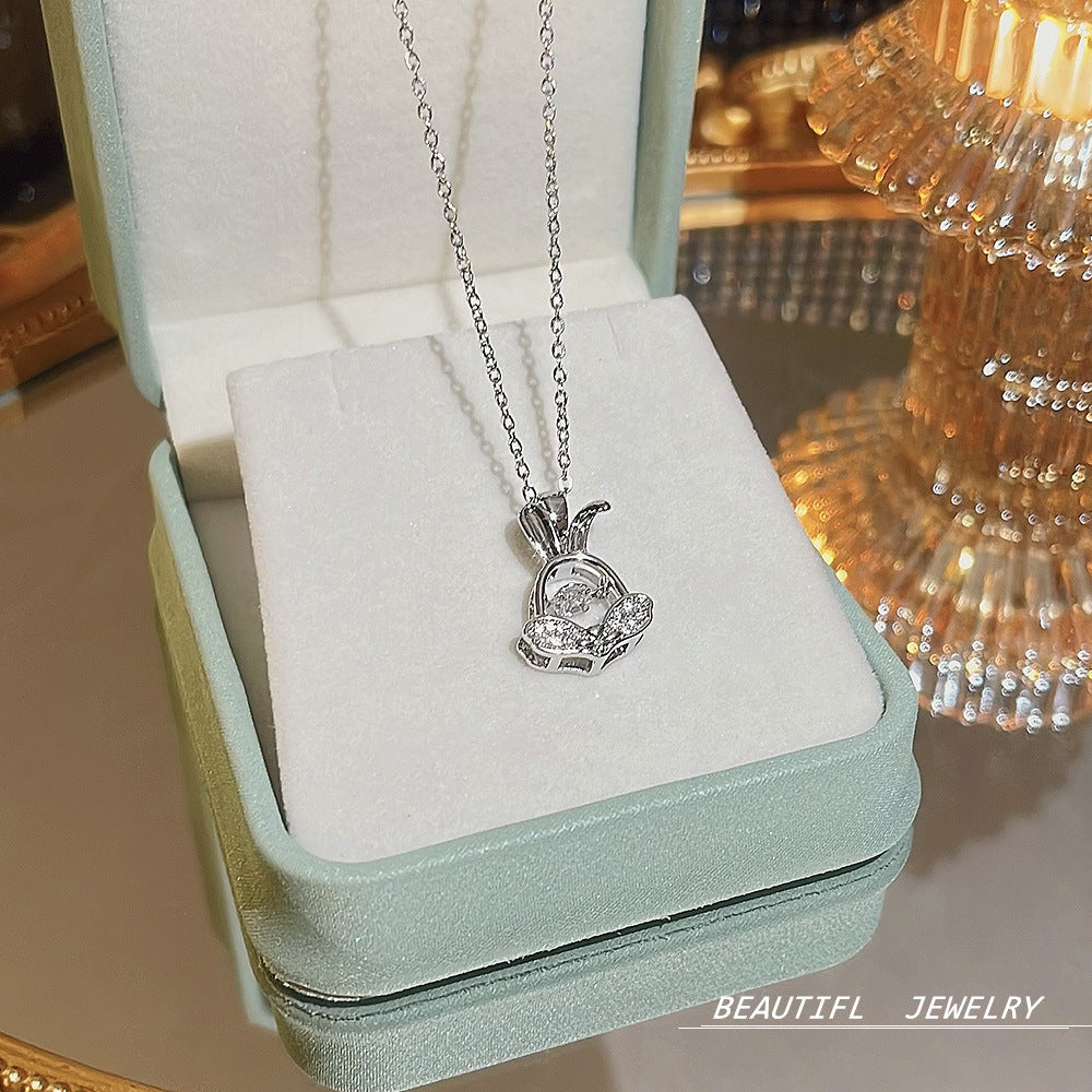 South Korea Hot-selling Accessories Niche Collarbone Chain Super Fairy All-match Pendant Light Luxury Necklace Chain New Style Titanium Steel Necklace Jewelry for Women