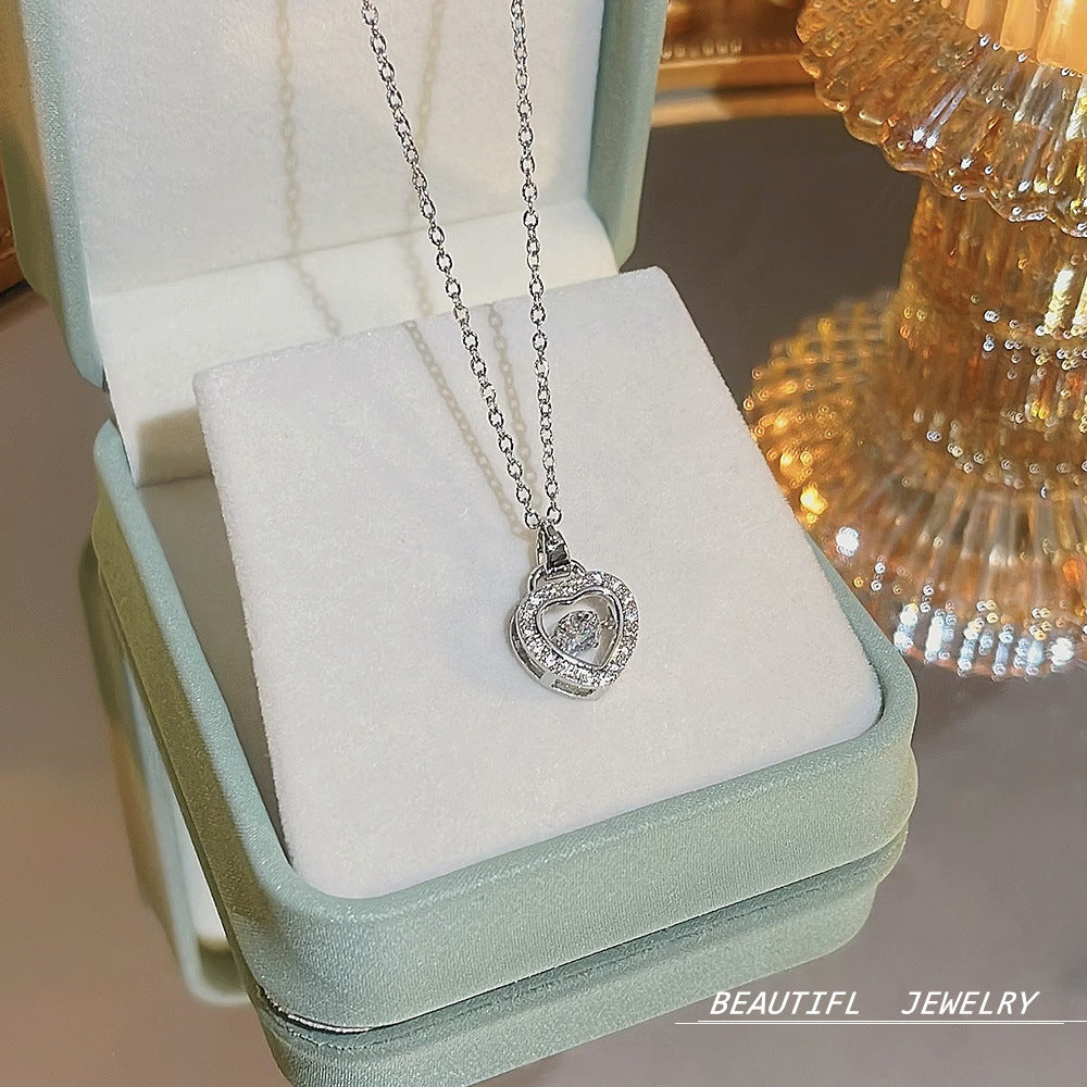 South Korea Hot-selling Accessories Niche Collarbone Chain Super Fairy All-match Pendant Light Luxury Necklace Chain New Style Titanium Steel Necklace Jewelry for Women