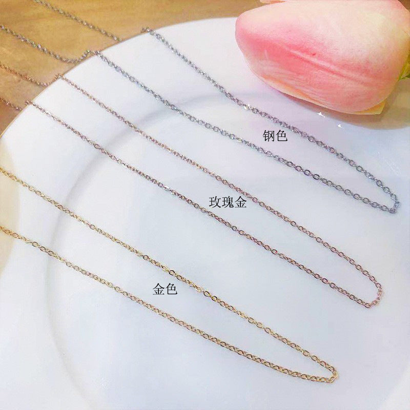 South Korea Hot-selling Accessories Niche Collarbone Chain Super Fairy All-match Pendant Light Luxury Necklace Chain New Style Titanium Steel Necklace Jewelry for Women