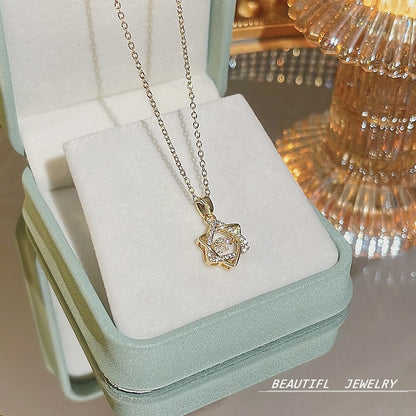 South Korea Hot-selling Accessories Niche Collarbone Chain Super Fairy All-match Pendant Light Luxury Necklace Chain New Style Titanium Steel Necklace Jewelry for Women