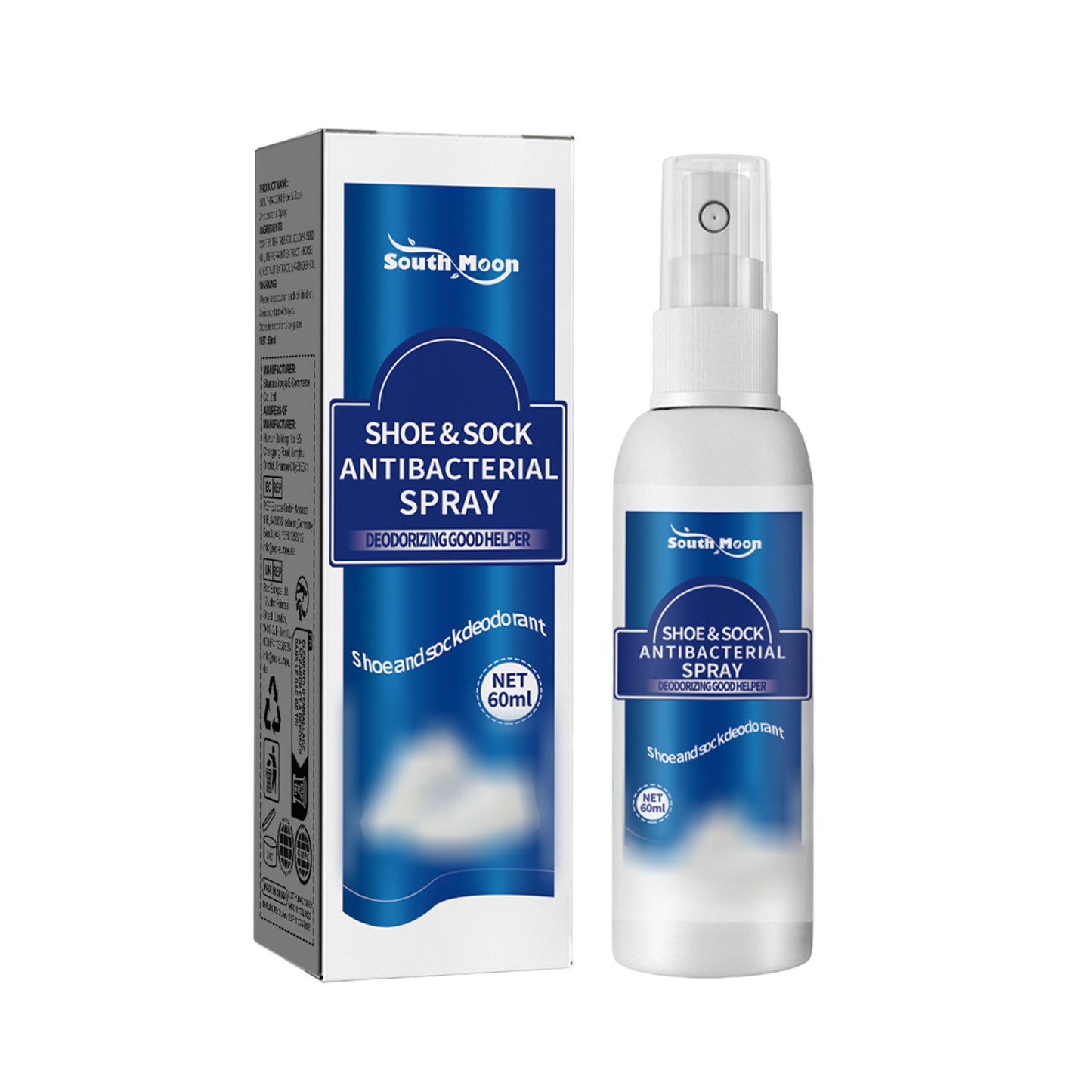 South Moon Shoes and Socks Deodorant Spray Shoes and Socks Clean Sweat Feet Deodorant Dry Shoe Cabinet Refreshener