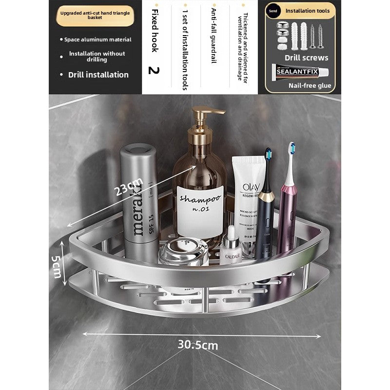 Space Aluminum Corner Storage Rack for Bathroom