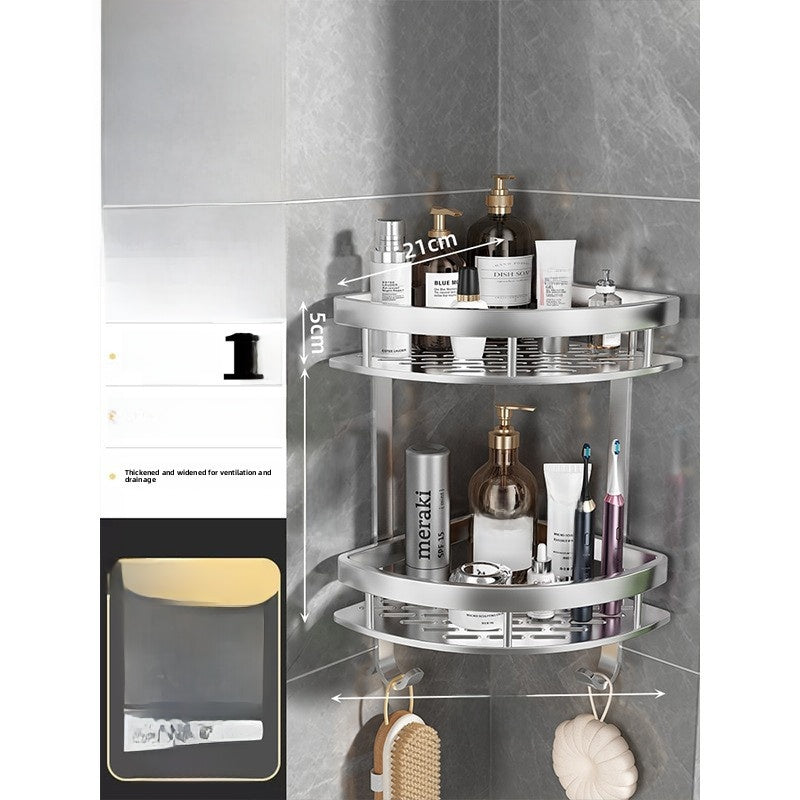 Space Aluminum Corner Storage Rack for Bathroom