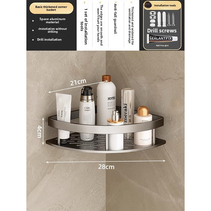 Space Aluminum Corner Storage Rack for Bathroom