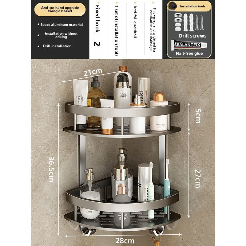 Space Aluminum Corner Storage Rack for Bathroom