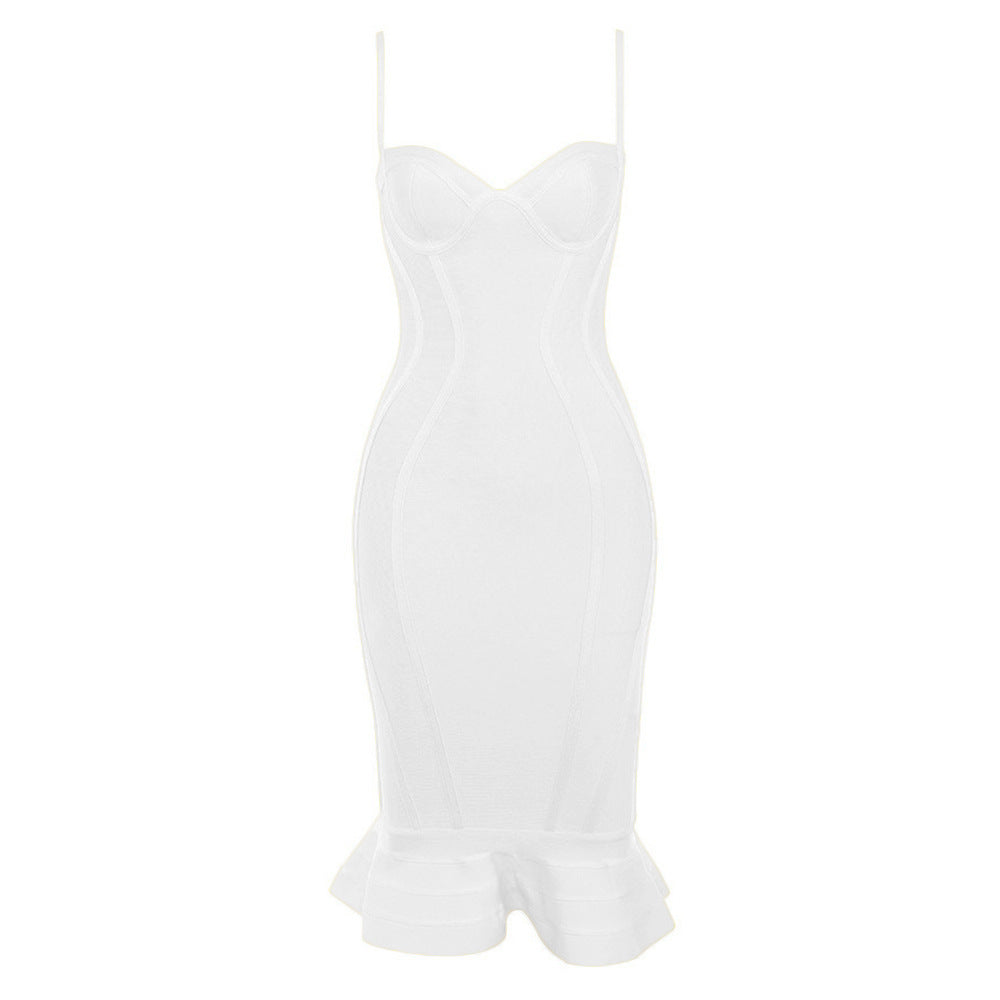 Spaghetti Strap Fishtail Bodycon Dress