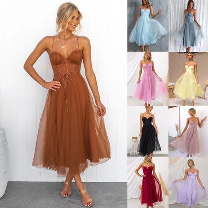 Spaghetti Strap Mesh Dress