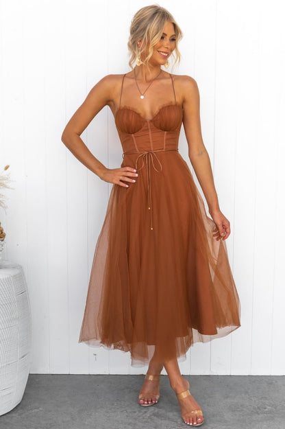 Spaghetti Strap Mesh Dress