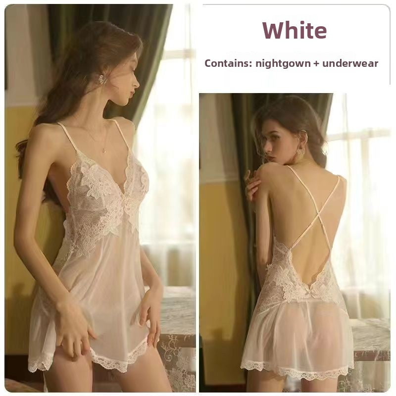 Spaghetti-strap nightgown pajama set