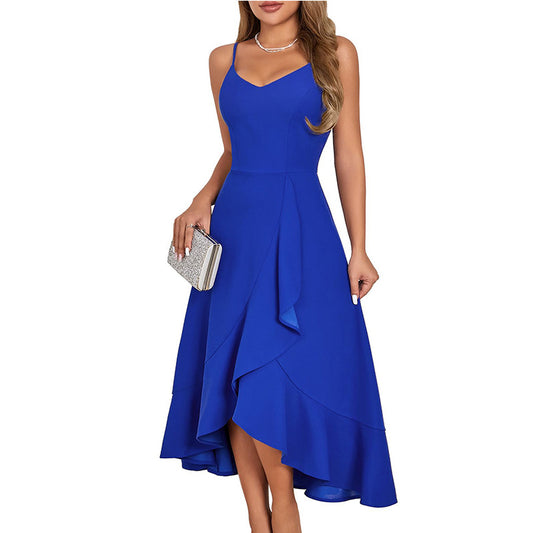 Spaghetti Strap Ruffled Cocktail Dress