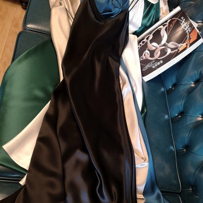 Spaghetti Strap Satin Dress