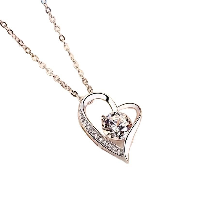 Spanish Love Heart Zircon Hollow Necklace