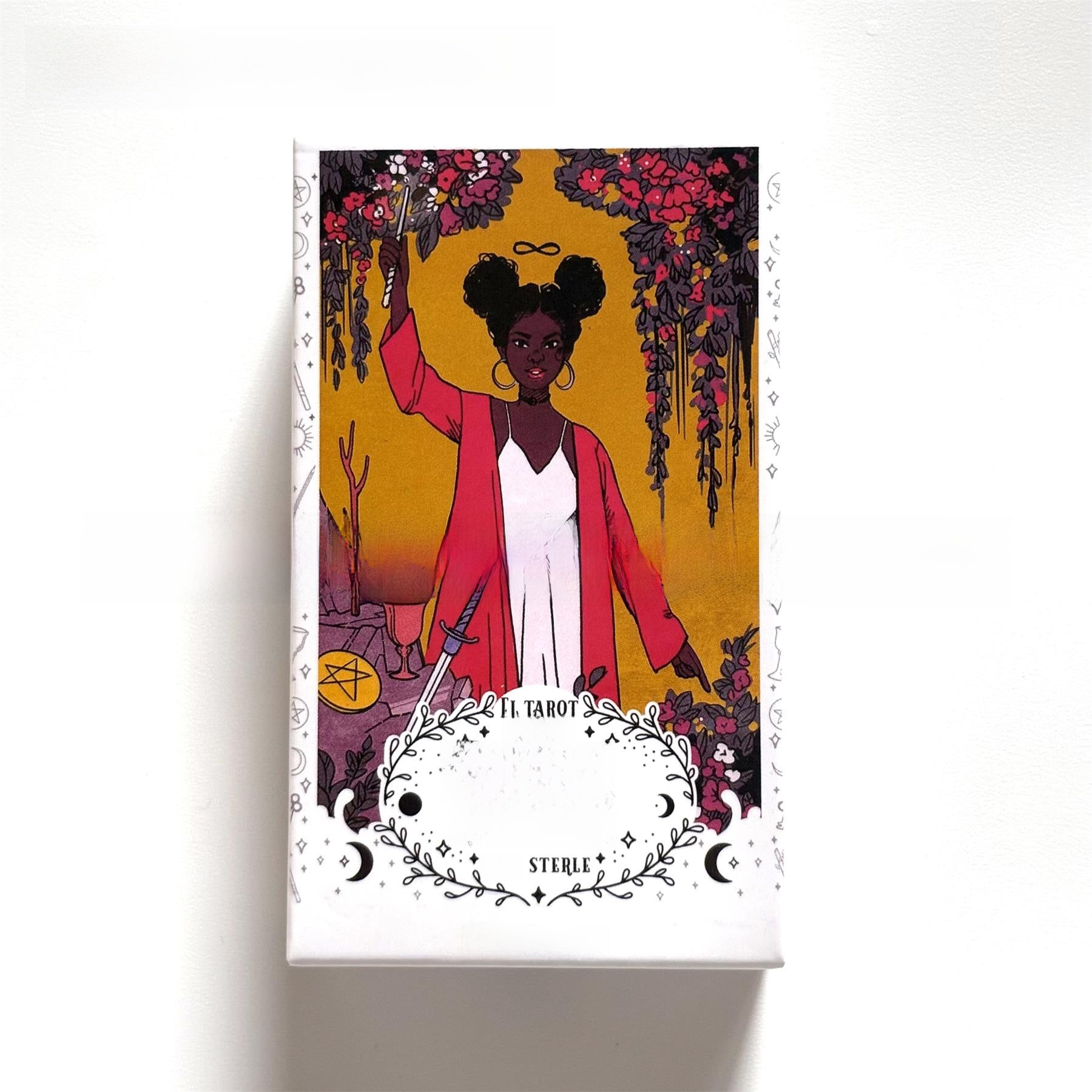 Spanish Oracle Card Tarot White Cat Wheel of Year Tarot