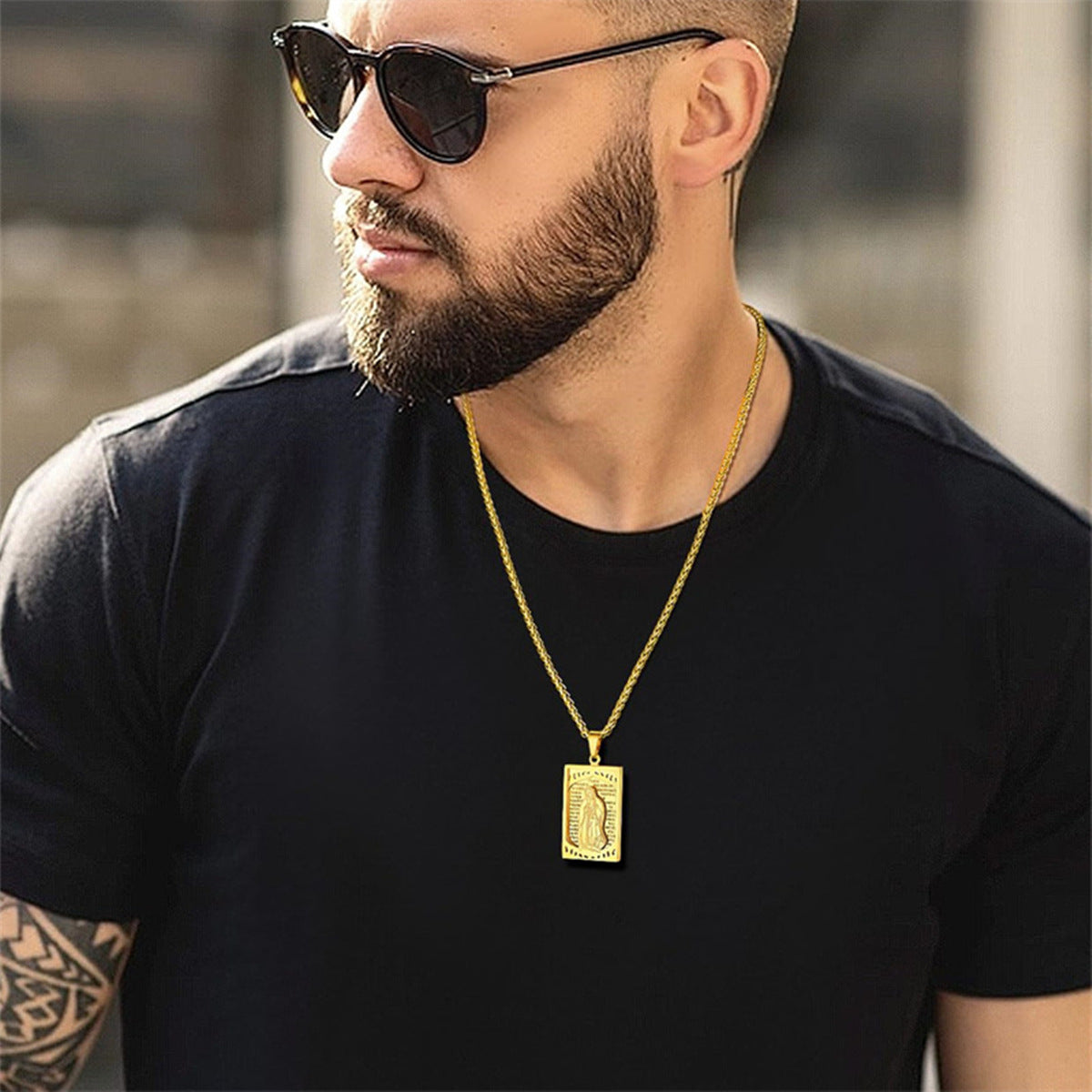 Spanish Square Pendant Necklace