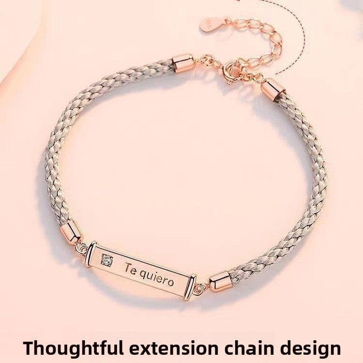 Spanish Te Amo Couple Woven Bracelet