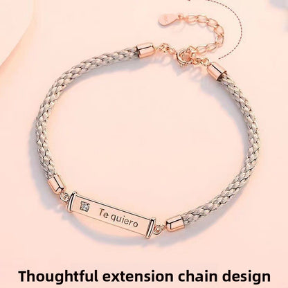 Spanish Te Amo Couple Woven Bracelet