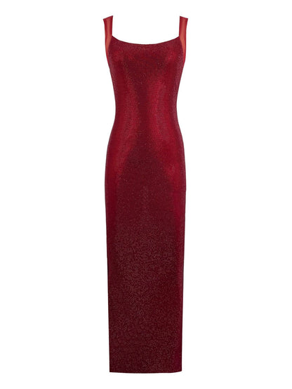 Sparkling Crystal Bodycon Long Dress