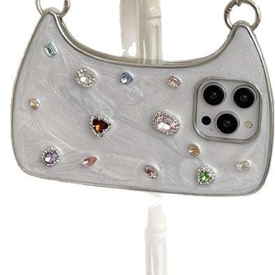 Sparkling Diamond Gemstone Handbag Iphone14/13 Compatible 11 Apple 17/16/15Promax Phone Case 12 Sets