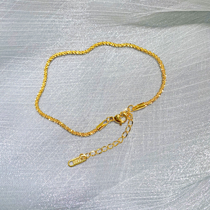 Sparkling Titanium Steel Anklet for Women