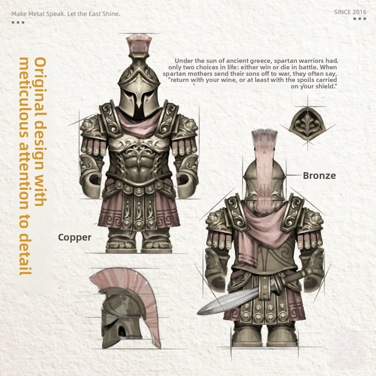 Spartan Warrior Metal Figurine with Detachable Parts