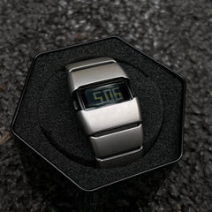 Frosted silver belt