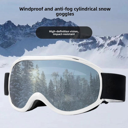 Spherical Ski Goggles with Double-Layer Anti-Fog