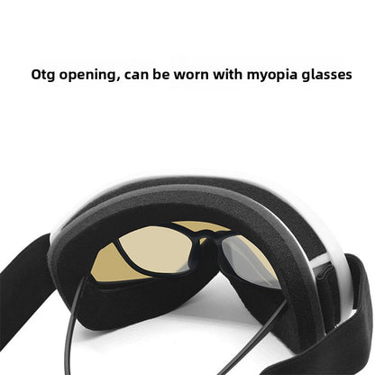 Spherical Ski Goggles with Double-Layer Anti-Fog