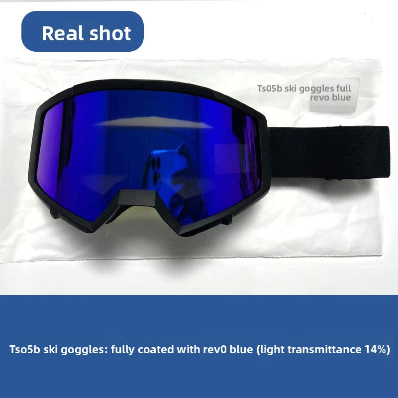 Spherical Ski Goggles with Double-Layer Anti-Fog