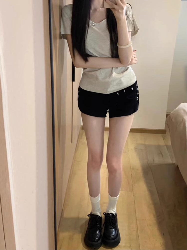 Spicy Girl Black Low-Waist Shorts Women’s