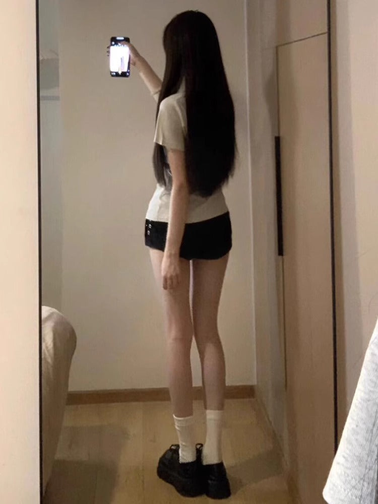 Spicy Girl Black Low-Waist Shorts Women’s