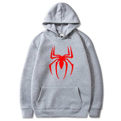 Spider Print Hoodie Streetwear