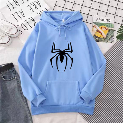Spider Print Hoodie Streetwear