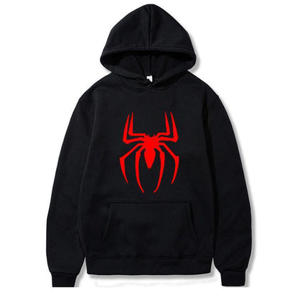 Spider Print Hoodie Streetwear