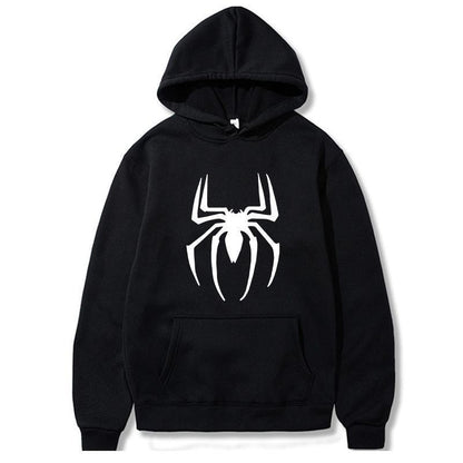 Spider Print Hoodie Streetwear