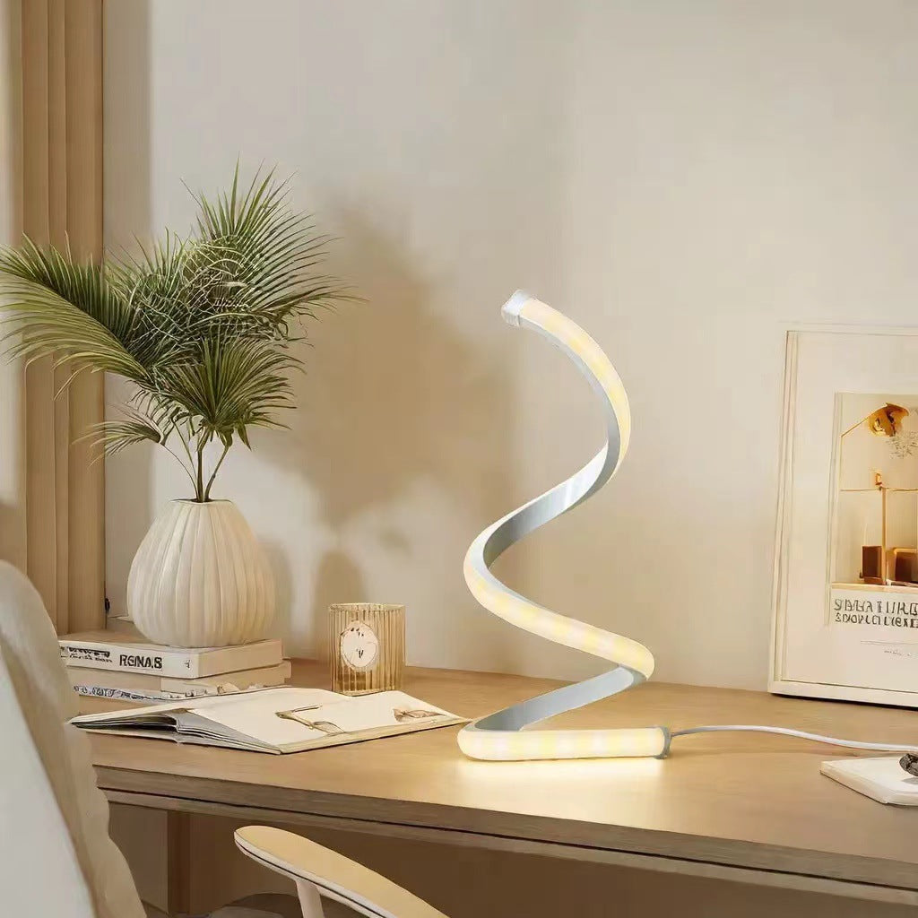 Spiral adjustable LED desk lamp