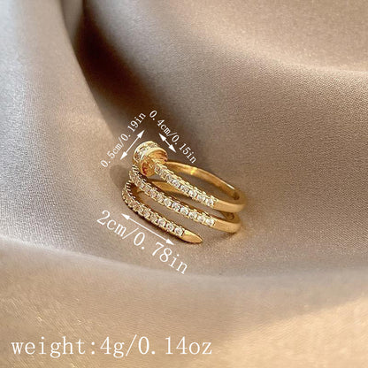 Spiral Copper Zircon Ring